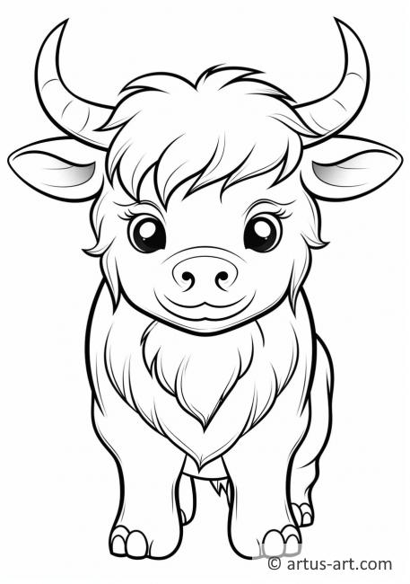 Ox Coloring Page For Kids